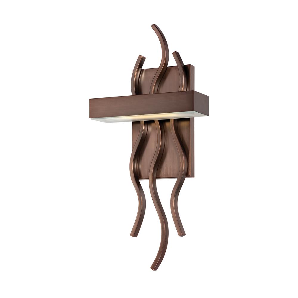 Nuvo Lighting 62/124  Wave - 1 Module Wall Sconce with Frosted Glass in Hazel Bronze Finish